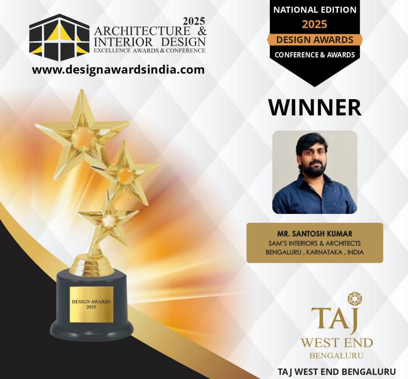 2025 Architecture & Interior Design Excellence Awards - Winner Announcement for Sam's Interiors & Architects